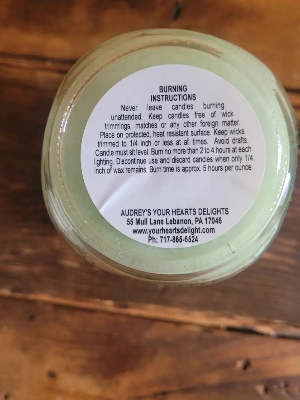 Honeydew Melon Scented Green Jar Candle with Rustic Ribbon